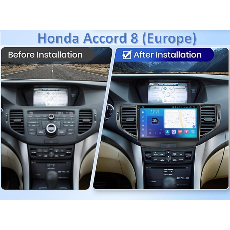 Android head unit FORS.auto FS 4 PRO (2K) for Honda Accord 8 Europe (4+64Gb, 9") 2008-2013