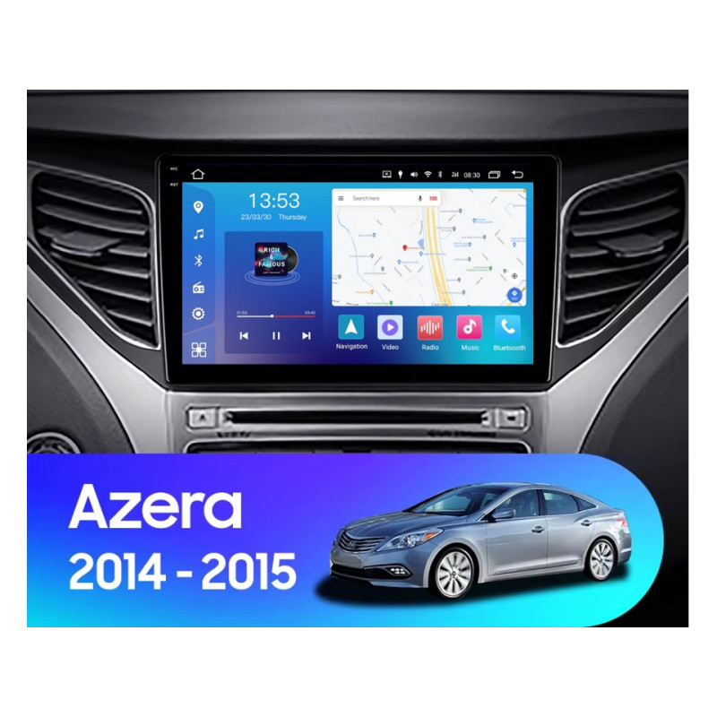 Android head unit FORS.auto FS 4 PRO (2K) for Hyundai Azera (4+64Gb, 9") 2014-2015