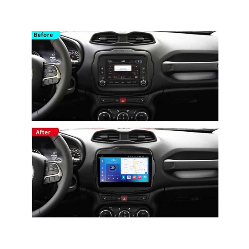Android head unit FORS.auto FS 4 PRO (2K) for Jeep Renegade (4+64Gb, 9") 2015-2019