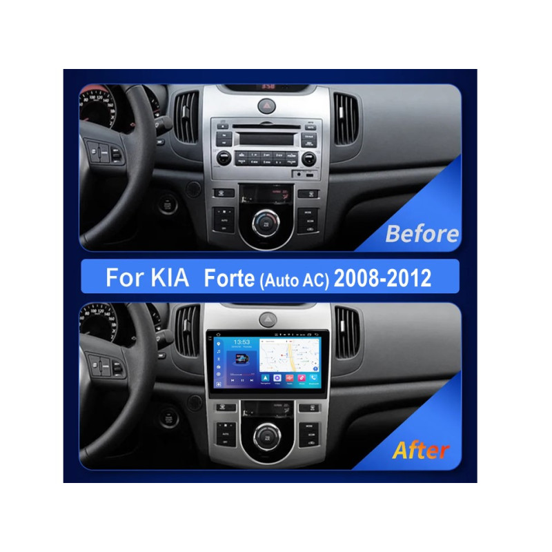 Android head unit FORS.auto FS 6 PRO MAX for Kia Forte/Cerato (6+128Gb, 9", Auto AC) 2008-2012