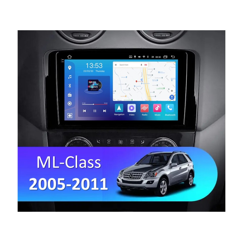 Android head unit FORS.auto FS 8 PRO MAX for Mercedes-Benz ML-Class W164 (8+256Gb, 9") 2006-2011