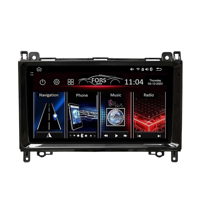 Android head unit FORS.auto FS 4 PRO (2K) for Mercedes-Benz A-Class (W169) 2004-2012/B-Class (W245) 2005-2011/Vito (W639)/Viano (W639) 2006-2014/Sprinter (W906) 2006+ (4+64Gb, 9")