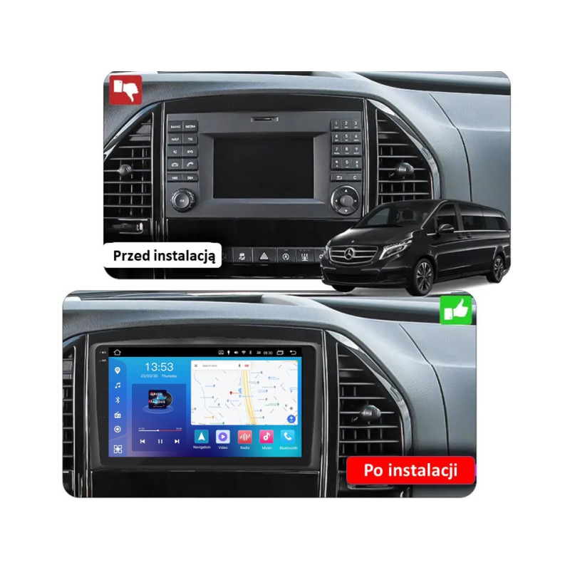 Android head unit FORS.auto FS 8 PRO MAX for Mercedes-Benz Vito (8+256Gb, 10") 2014-2018