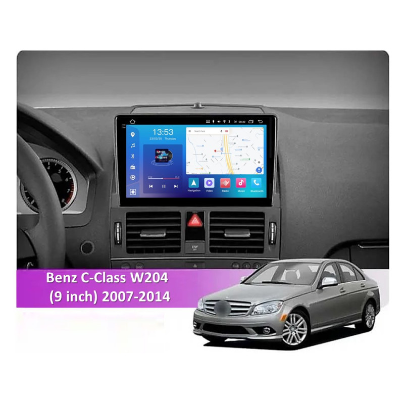 Android head unit FORS.auto FS 8 PRO MAX for Mercedes-Benz C-Class W204 (8+256Gb, 9") 2007-2014