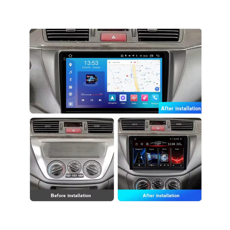 Android head unit FORS.auto FS 4 PRO (2K) for Mitsubishi Lancer IX (4+64Gb, 9", grey) 2006-2010