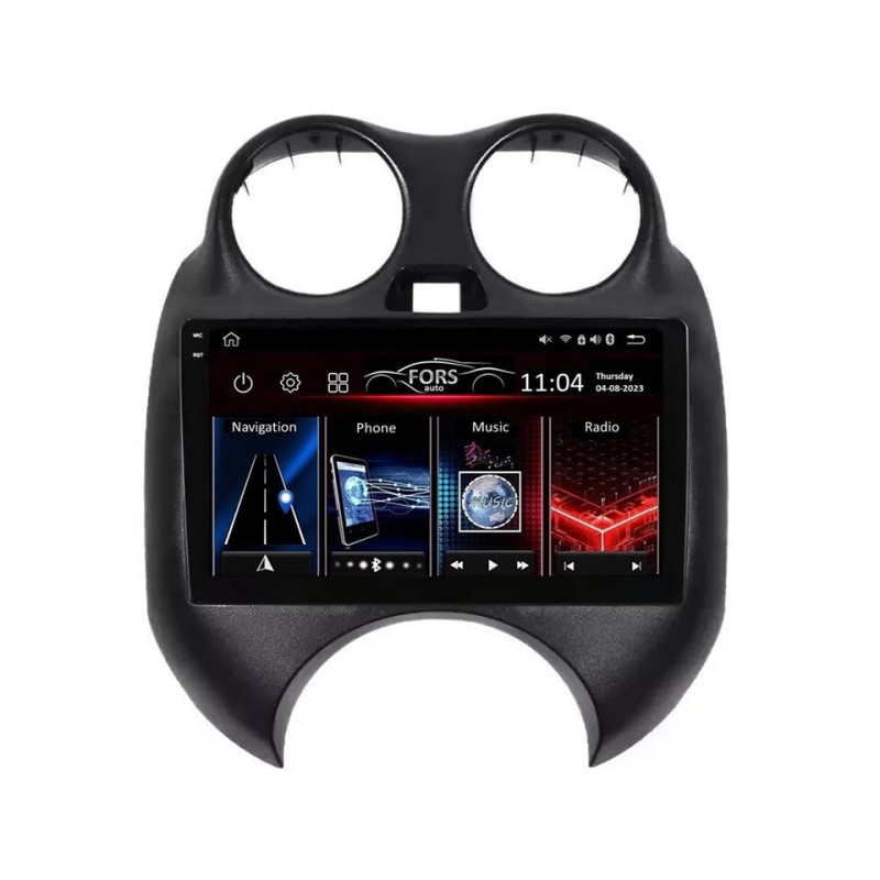 Android head unit FORS.auto FS 4 PRO (2K) for Nissan March (4+64Gb, 9") 2010+