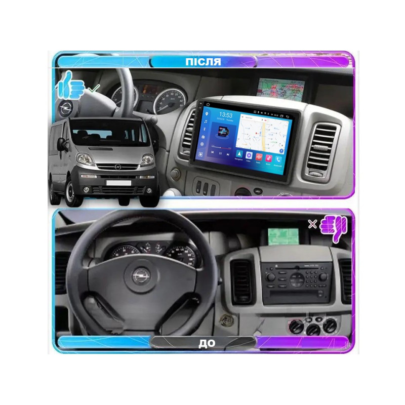 Android head unit FORS.auto FS 4 PRO (2K) for Nissan Primastar 2006-2014/Renault Trafic 2001-2010/Opel Vivaro 2006-2010 (4+64Gb, 10")