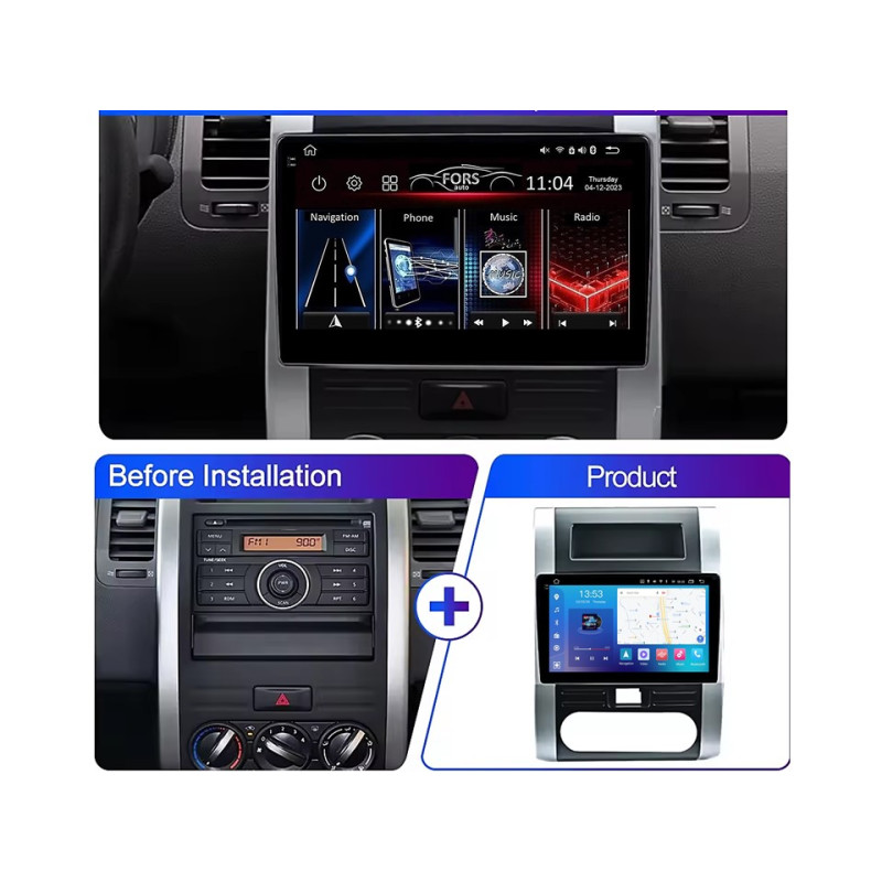 Android head unit FORS.auto FS 8 PRO MAX for Nissan X-Trail (8+256Gb, 10") 2007-2014