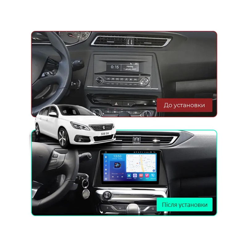 Android head unit FORS.auto FS 6 PRO MAX for Peugeot 308 (6+128Gb, 10") 2016-2018