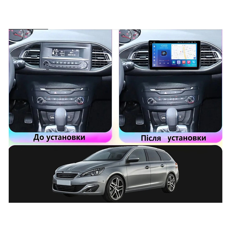 Android head unit FORS.auto FS 6 PRO MAX for Peugeot 308 (6+128Gb, 9", LHD) 2012-2014
