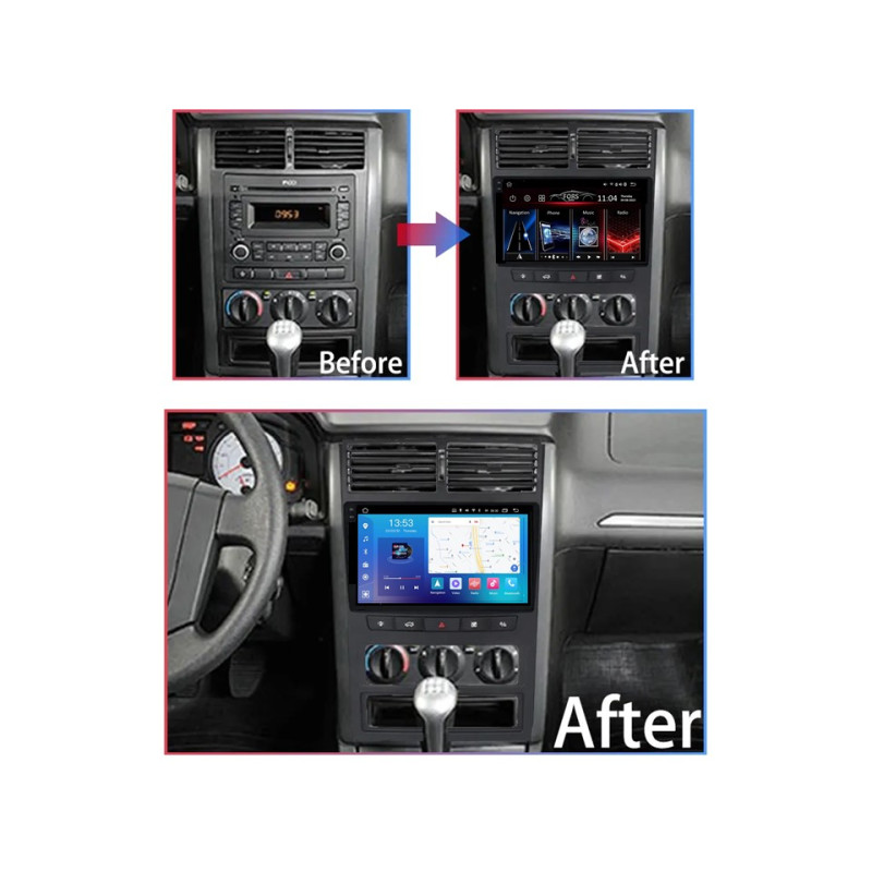 Android head unit FORS.auto FS 8 PRO MAX for Peugeot 405 (8+256Gb, 9") 2006-2007