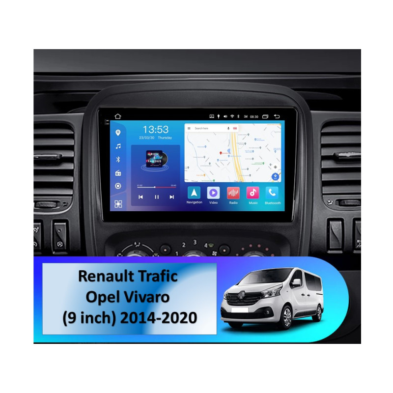 Android head unit FORS.auto FS 4 PRO (2K) for Renault Trafic/Opel Vivaro (4+64Gb, 9") 2014-2020