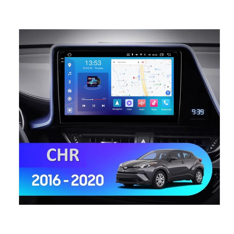 Android head unit FORS.auto FS 8 PRO MAX for Toyota Izoa/C-HR (8+256Gb, 9", LHD, low-end) 2016-2020