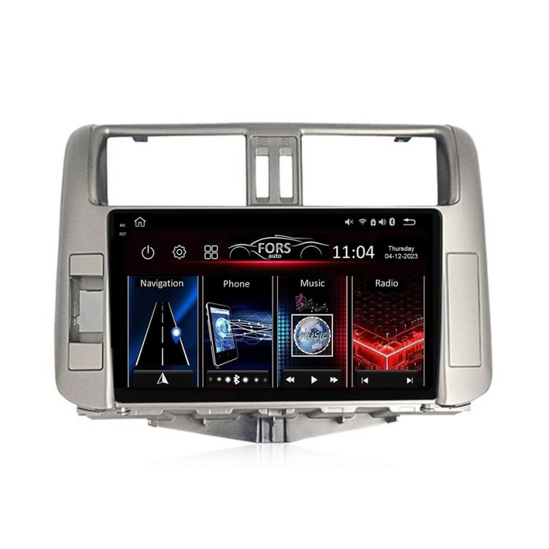 Android head unit FORS.auto FS 6 PRO MAX for Toyota Land Cruiser Prado 150 (6+128Gb, 9") 2009-2013