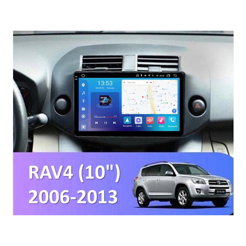 Android head unit FORS.auto FS 4 PRO (2K) for Toyota RAV4 (4+64Gb, 10") 2006-2012