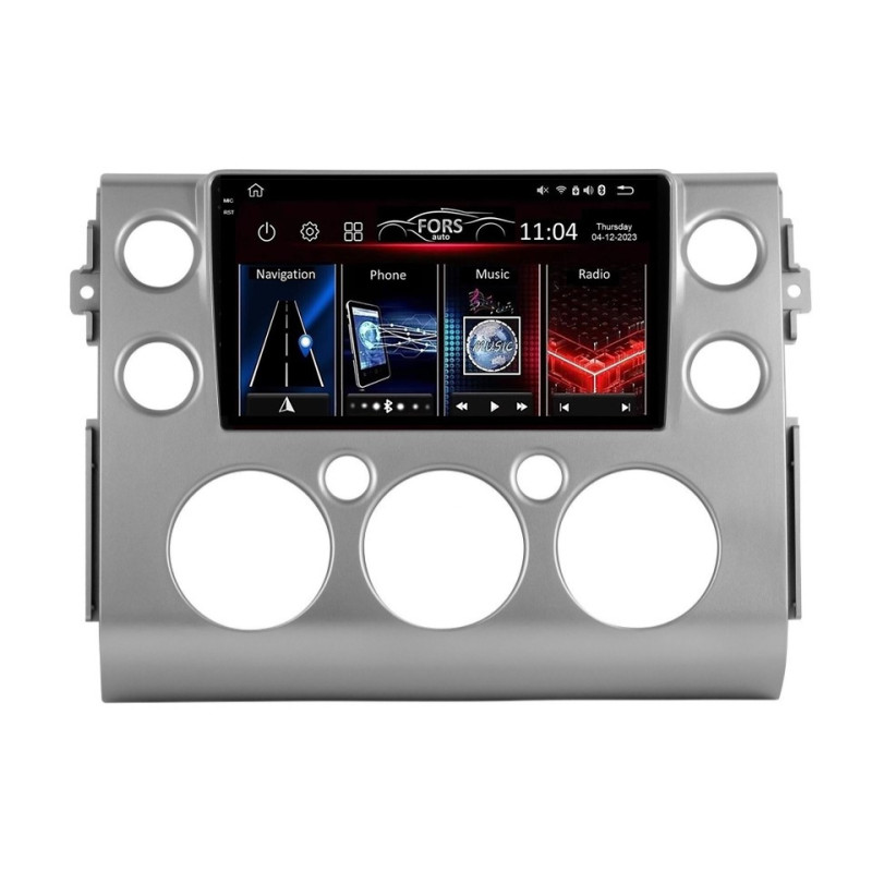 Android head unit FORS.auto FS 8 PRO MAX for Toyota FJ Cruiser (8+256Gb, 9", silver) 2006-2020