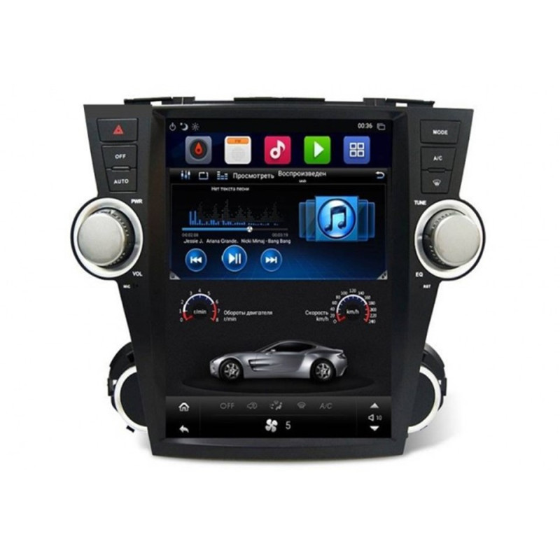 Android head unit FORS.auto TESLA for Toyota Highlander (4+32Gb, 12.1") 2008-2014