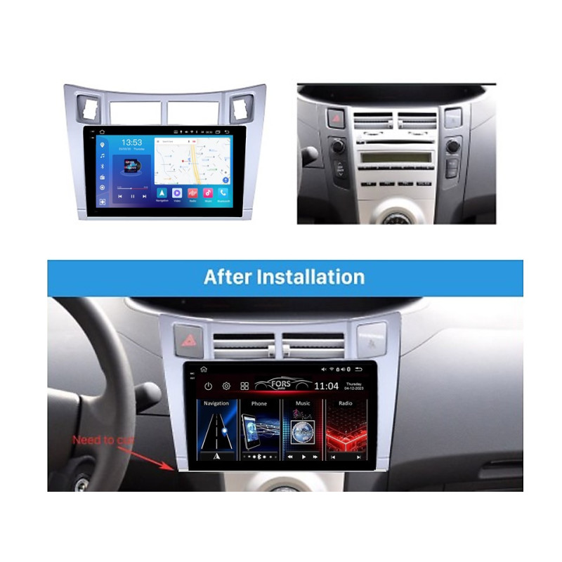 Magallanes de fábrica FORS.auto FS 4 PRO (2K) para Toyota Yaris/Vitz/Platz (4 + 64Gb, 9