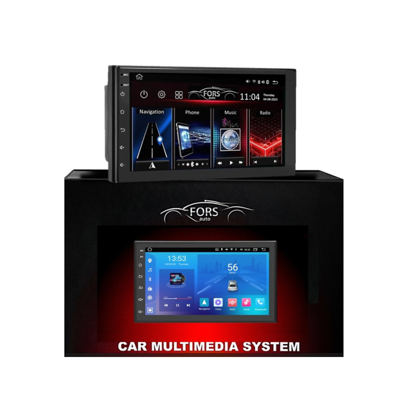 Android head unit FORS.auto Universal 1DIN 2 ULTRA (7", 2+32Gb, CarPlay)