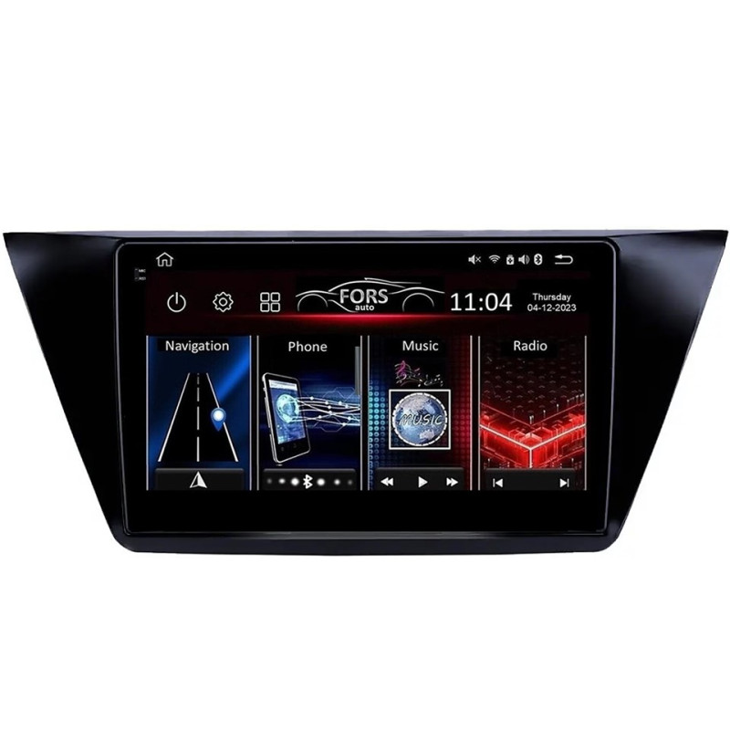 Android head unit FORS.auto FS 6 PRO MAX for Volkswagen Touran (6+128Gb, 10") 2015-2017