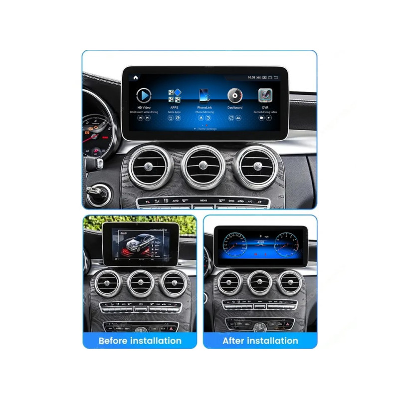 Android head unit FORS.auto for Mercedes-Benz GLC/C/V/X/-Class NTG 5.0 (W205/W446) (8+64Gb, 12.3") 2015-2018