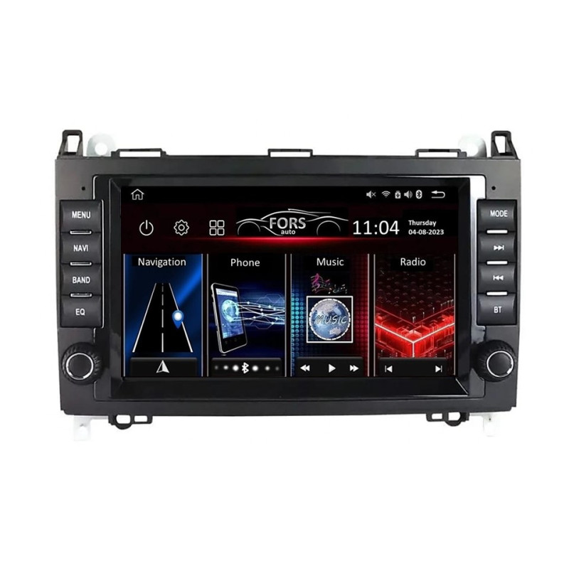 Android head unit FORS.auto FS 2 PRO for Mercedes-Benz B200/B-class (W245) 2005-2011/A-class (W169) 2004-2012/Vito (W639)//Viano (W639) 2006-2014/Sprinter (W906) 2006+ (7", 2+32Gb, CarPlay)