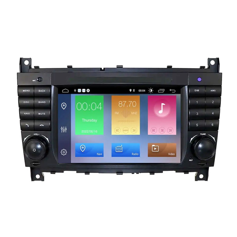Android head unit FORS.auto M200 for Mercedes-Benz W203 ZQ (7", 2+16Gb, CarPlay) 2004-2008