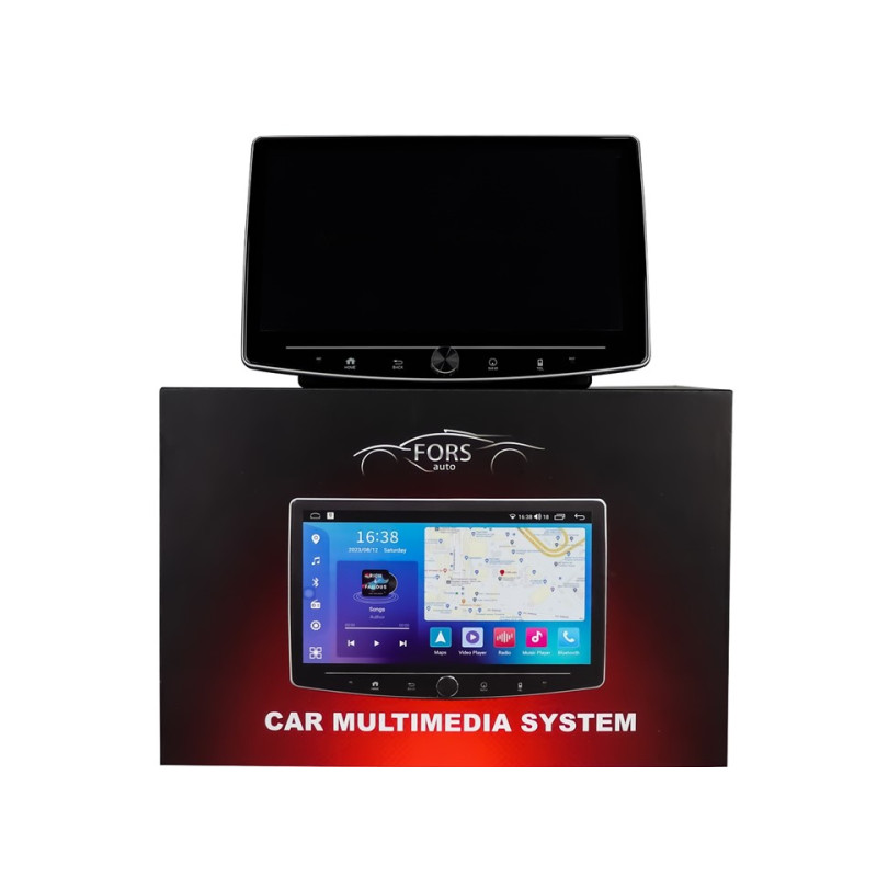 Android head unit FORS.auto Universal 1DIN 4 PRO-UNK (10", 4+64Gb, CarPlay)