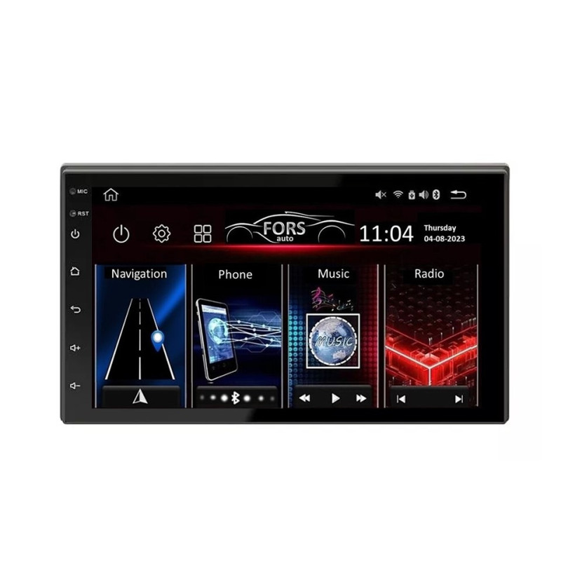 Android head unit FORS.auto Universal 1DIN UN 2 PRO (7", 2+32Gb, CarPlay)