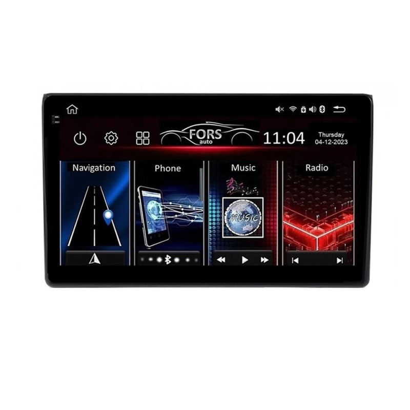 Android head unit FORS.auto FS 4 MAX Qled for Audi A4 (4+32Gb, 9") 2000-2009