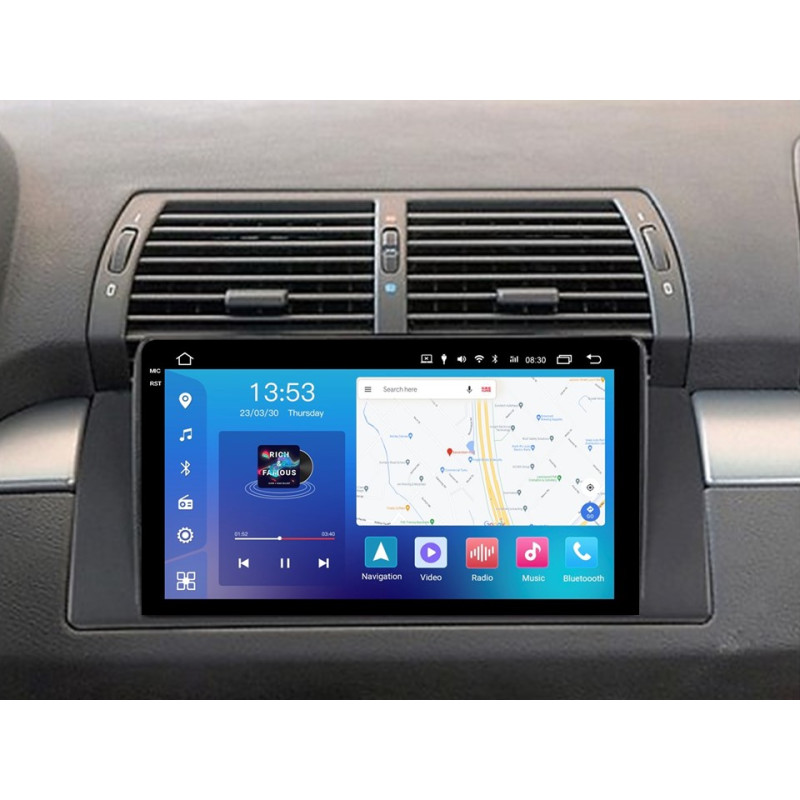 Android head unit FORS.auto FS 4 MAX Qled for BMW 5-Series (E39) 1995-2003/X5 (E53) 1999-2006 (4+32Gb, 9")
