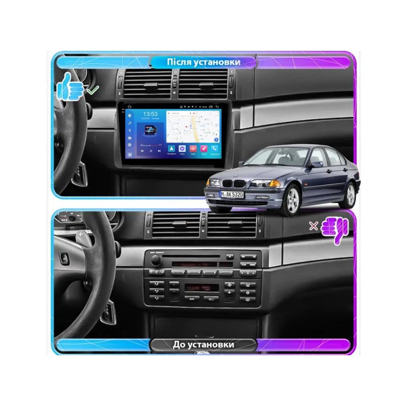 Radio Android FORS.auto FS 4 PRO  BMW 3 Series E46 (4+64Gb, 9