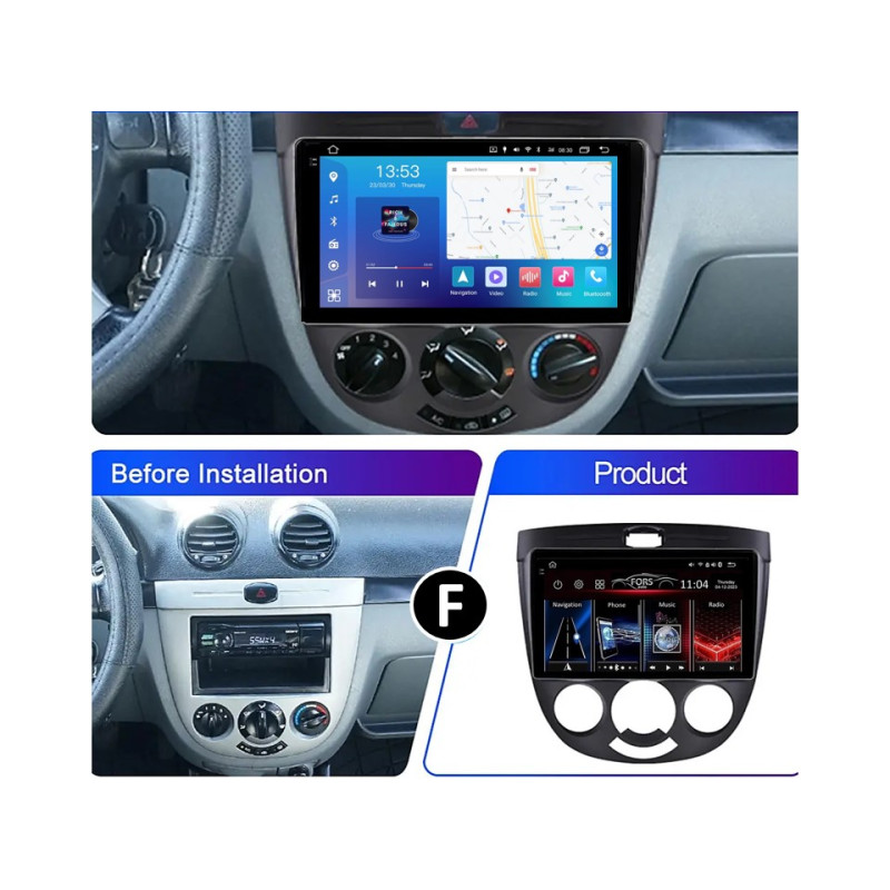 Android head unit FORS.auto FS 4 PRO for Chevrolet Optra, HRV 2003-2008/Buick Excelle (Hatchback) 2004-2008 (4+64Gb, 9", Manual AC)