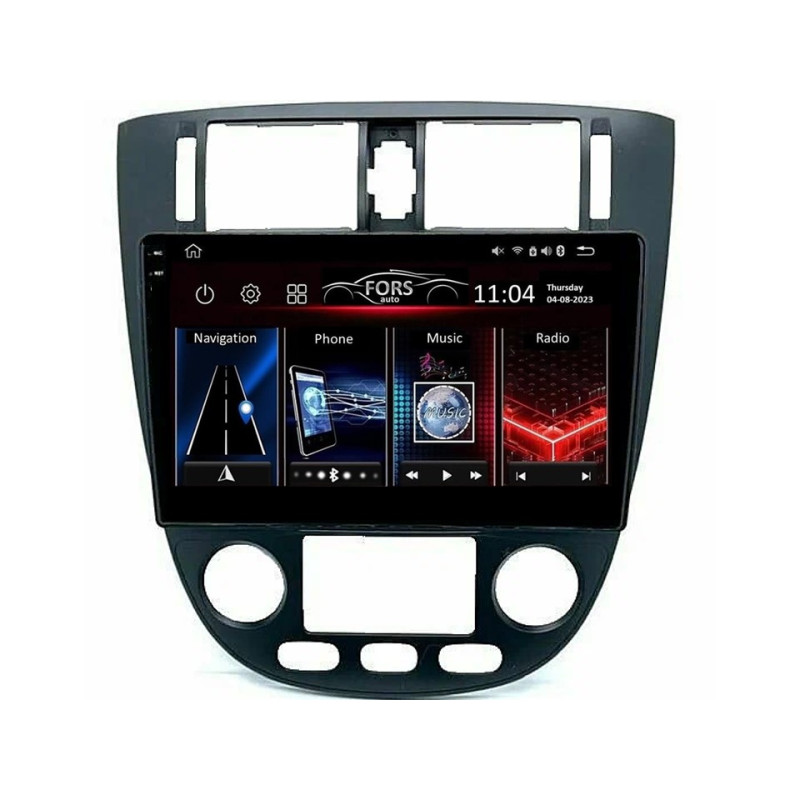 Android head unit FORS.auto FS 4 MAX for Chevrolet Lacetti 2004-2013/Buick Excelle 2004-2007 (4+32Gb, 10", Auto AC, black)