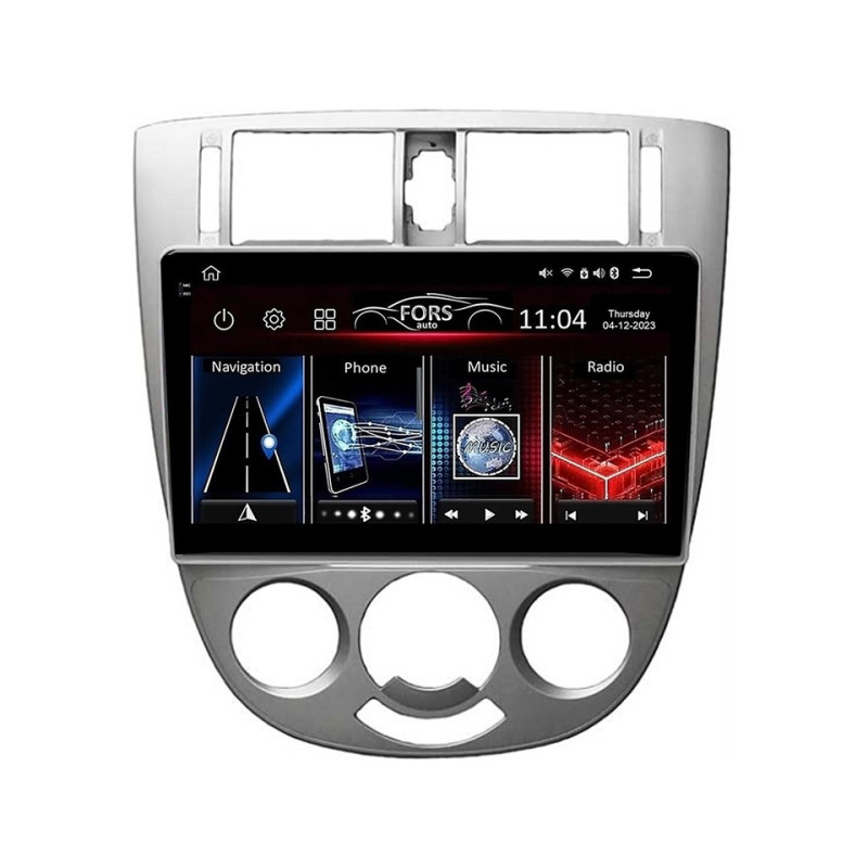 Android head unit FORS.auto FS 4 MAX Qled for Chevrolet Lacetti 2004-2013/Buick Excelle 2004-2007 (4+32Gb, 10", Manual AC)