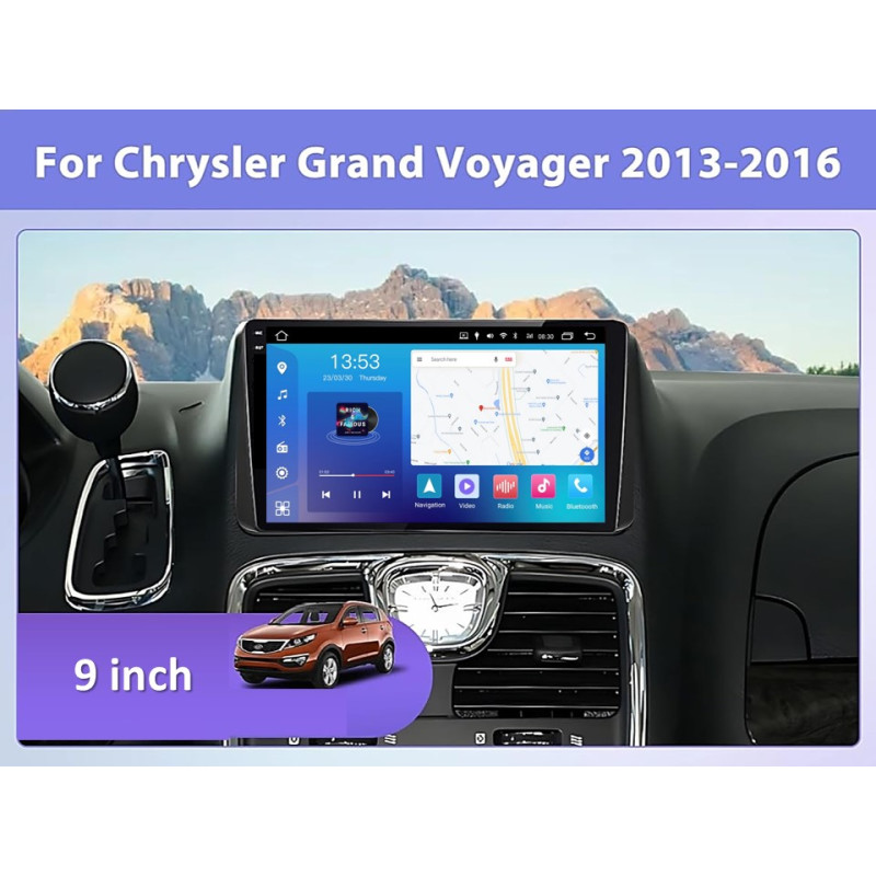 Android head unit FORS.auto FS 6 MAX for Chrysler Grand Voyager (6+128Gb, 9") 2013-2016
