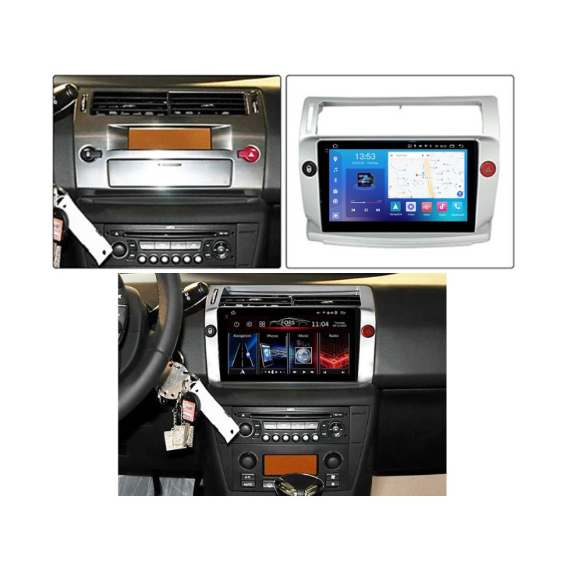 Android head unit FORS.auto FS 4 PRO for Citroen C4 (4+64Gb, 9") 2004-2011