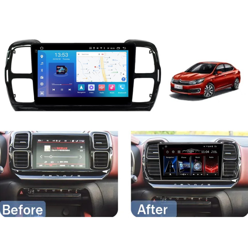 Android head unit FORS.auto FS 4 MAX for Citroen C5 Aircross (4+32Gb, 9") 2017-2021