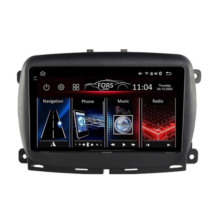 Android head unit FORS.auto FS 2 PRO for Fiat 500 (2+32Gb, 9") 2015+