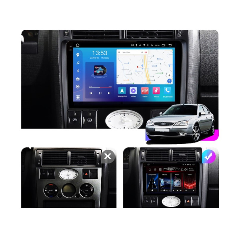 Android head unit FORS.auto FS 4 PRO for Ford Mondeo Sedan (4+64Gb, 9") 2000-2003