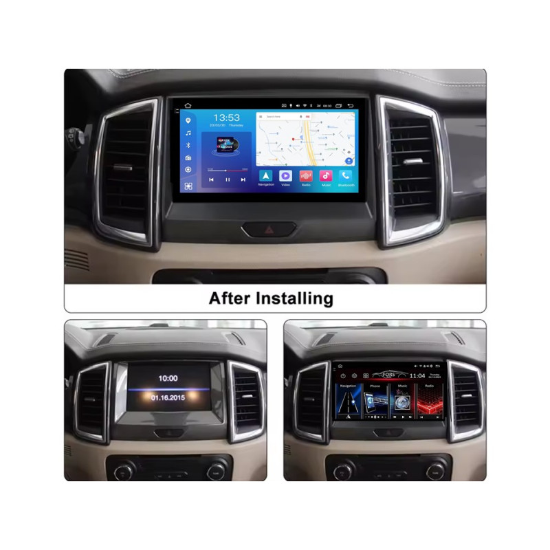Android head unit FORS.auto FS 4 PRO for Ford Ranger (4+64Gb, 9", Black) 2015-2020