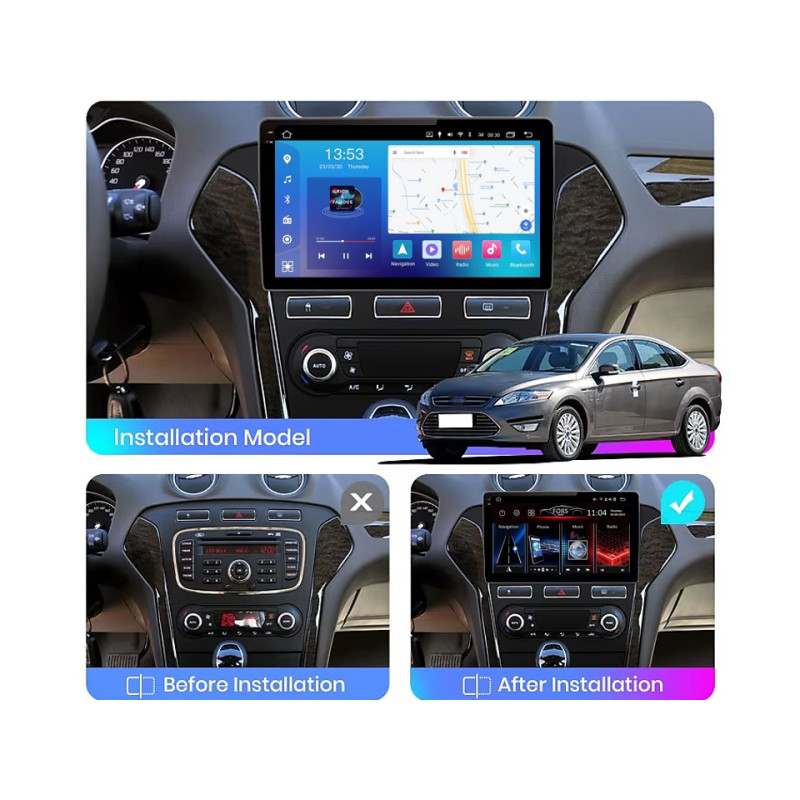 Android head unit FORS.auto FS 6 MAX for Ford Mondeo (6+128Gb, 10", black) 2011-2013