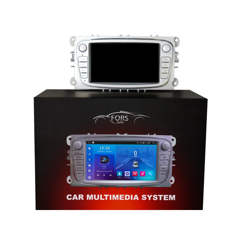 Android head unit FORS.auto FS 2 ULTRA for Ford Focus/Mondeo/S-Max/C-Max/Kuga/Fiesta/Fusion (2+32Gb, 7", silver) 2007-2011