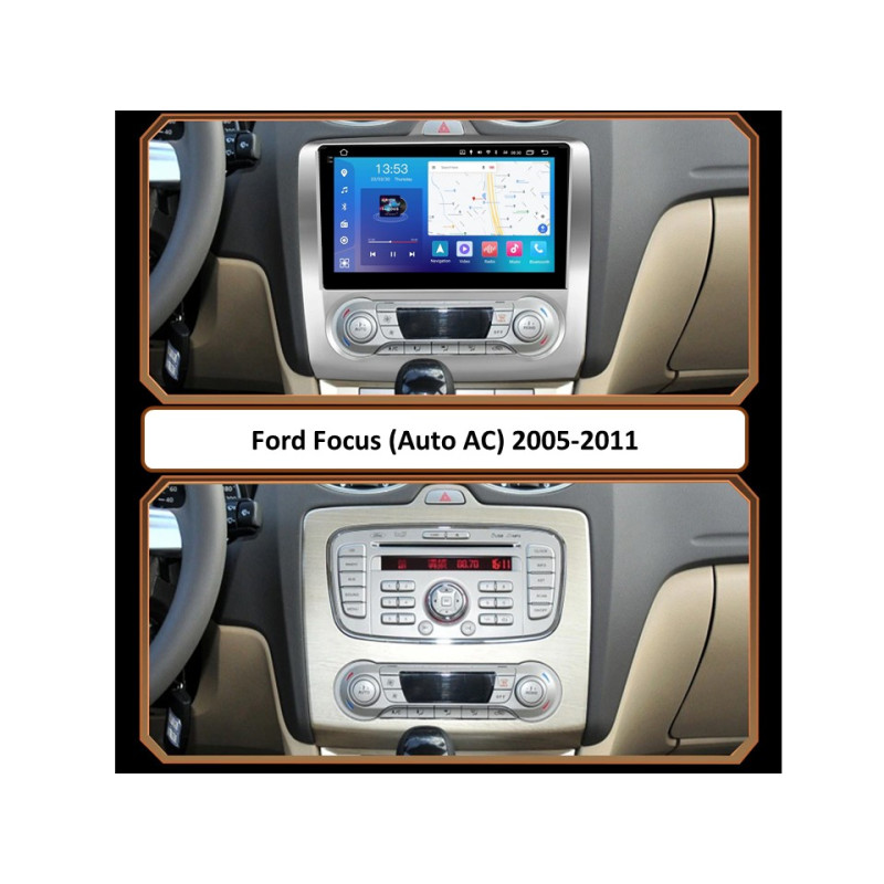 Android head unit FORS.auto FS 4 MAX Qled for Ford Focus (4+32Gb, 9", Auto AC) 2005-2011