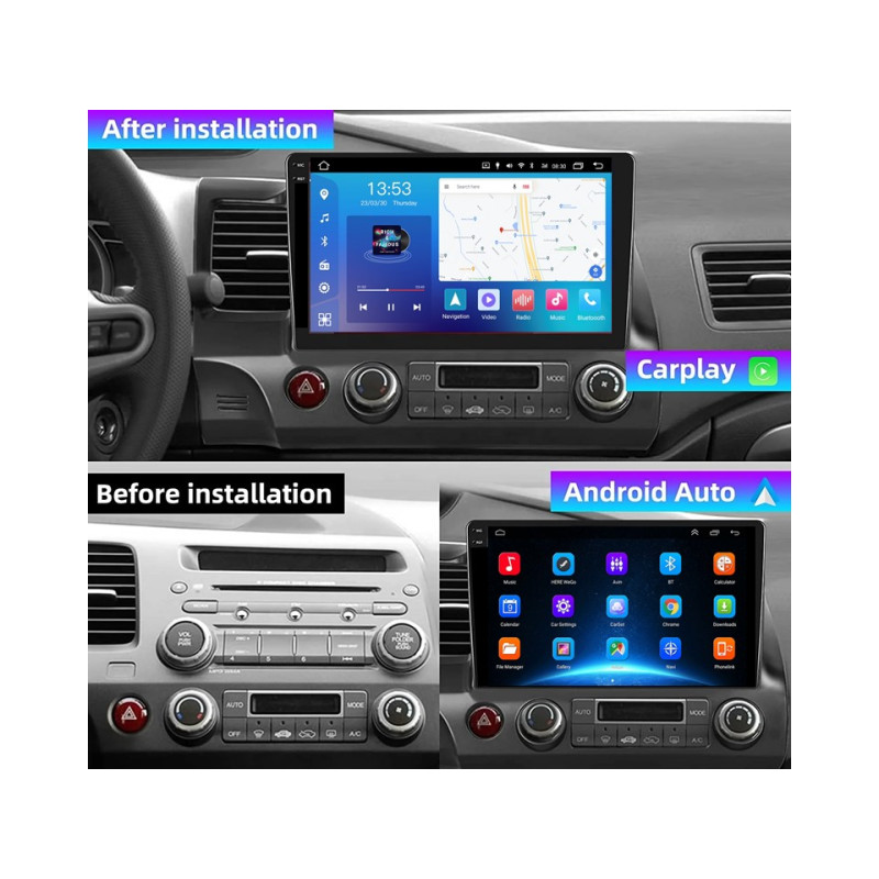 Android head unit FORS.auto FS 4 MAX for Honda Civic (4+32Gb, 10") 2006-2011