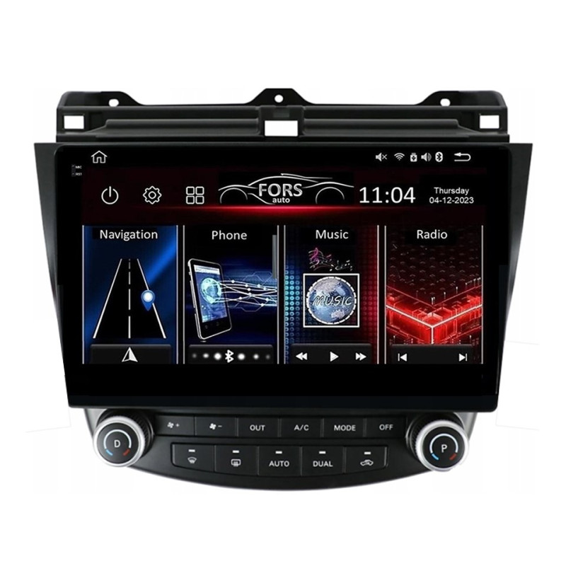 Android head unit FORS.auto FS 4 MAX for Honda Accord 7 (4+32Gb, 10") 2003-2007