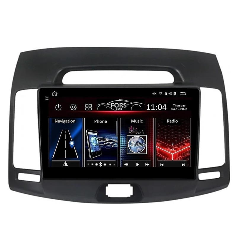 Android head unit FORS.auto FS 4 PRO for Hyundai Elantra (4+64Gb, 9") 2006-2011