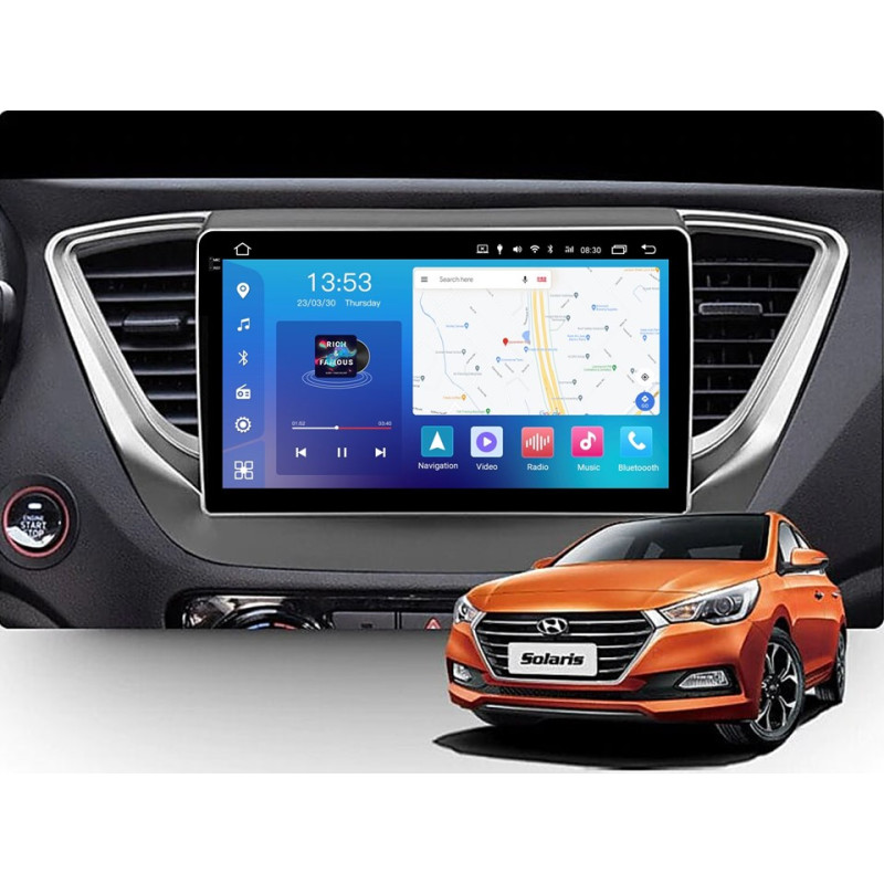 Android head unit FORS.auto FS 4 MAX for Hyundai Accent/Verna (4+32Gb, 9") 2017-2018