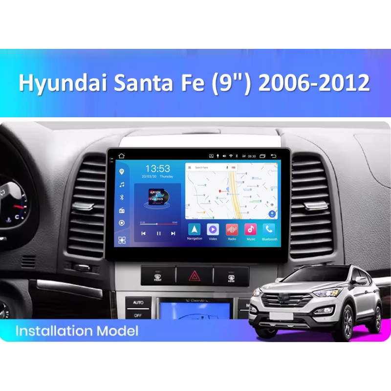 Android head unit FORS.auto FS 4 PRO for Hyundai Santa Fe (4+64Gb, 9") 2006-2012