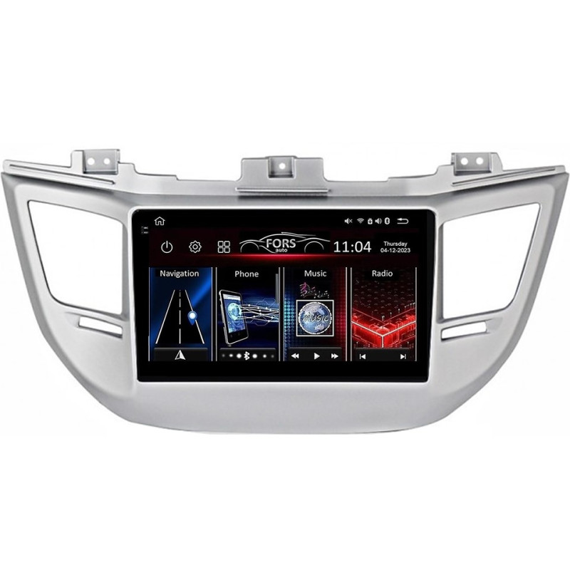 Android head unit FORS.auto FS 4 MAX Qled for Hyundai Tucson (4+32Gb, 9") 2015-2017